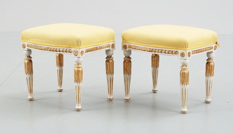 A pair of late Gustavian stools.