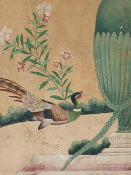 MÅLNING, akvarell på papper. Qingdynastin (1644-1912).