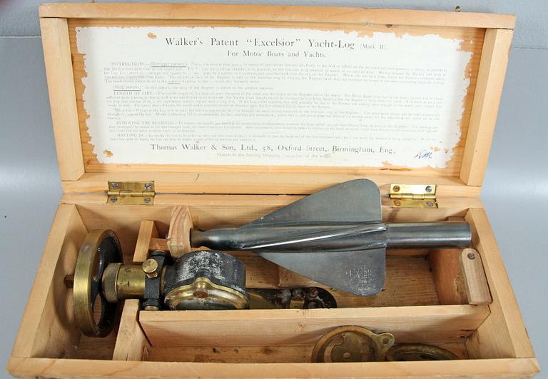 MÄTINSTRUMENT, Walker´s Patent "Excelsior" Yacht-Log (Mark II), 1900-talets första hälft.