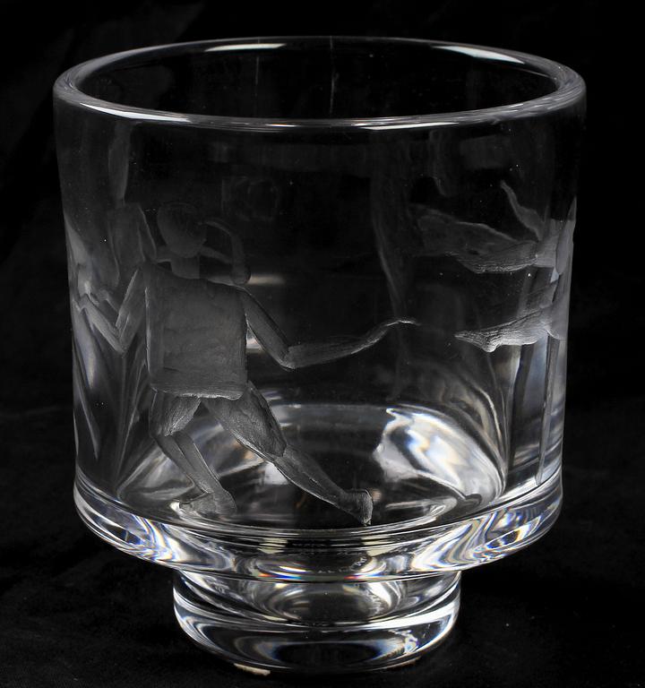 SKÅL, glas, Erik Höglund, Boda, sign o numr. Dat 1997.