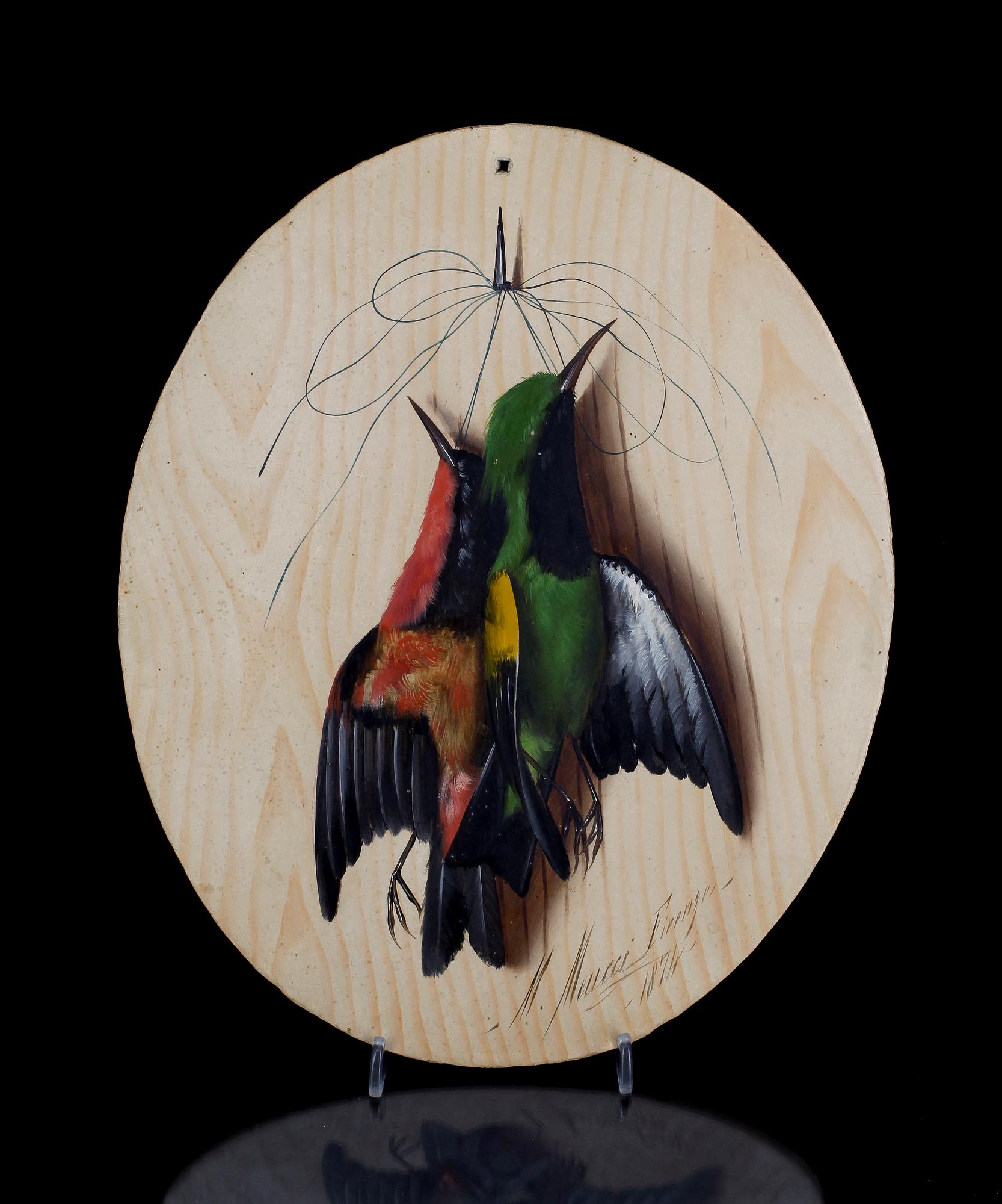 MICHELANGELO MEUCCI, olja på papier mache, sign o dat 1874.