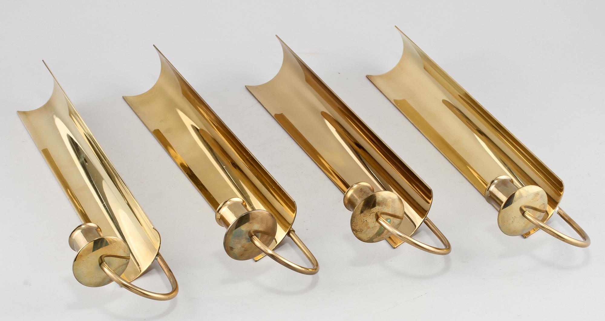 VÄGGLJUSSTAKAR, 4 st, Reflex", Pierre Forsell, Skultuna, 1900-talets fjärde kvartal.