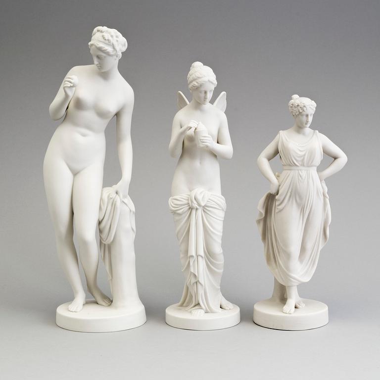 FOUR PARIAN FIGURES, Gustafsberg, early 20th century.