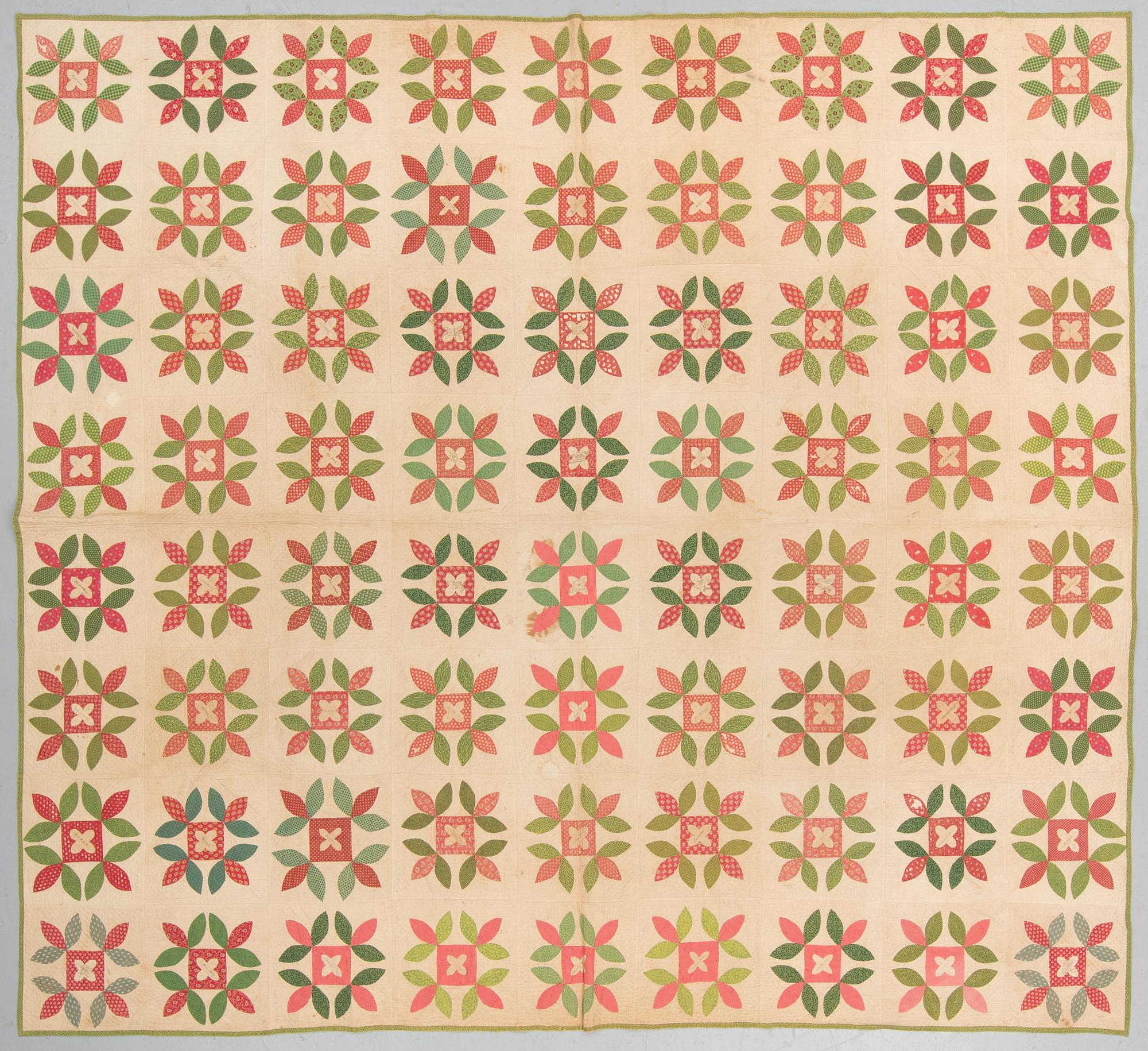 BRUDTÄCKE, lapptäcke, ca 273,5 x 245 cm, USA omkring 1900.