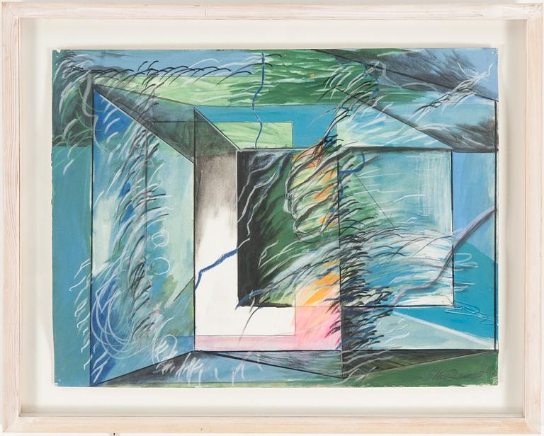 ELBA ALVAREZ DAMAST, pastel on paper, signed.