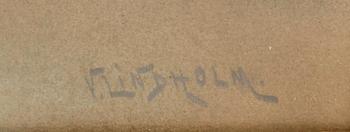 Valter Lindholm, pastell signerad.