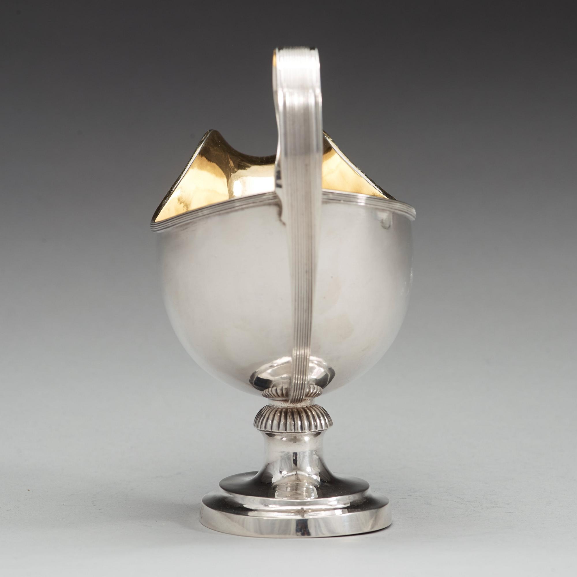 JOHAN PETTER GRÖNVALL, Stockholm 1838, såskanna, silver, empire.