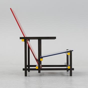 Gerrit Rietveld, armchair, "Red and blue chair", Cassina numbered 4848.