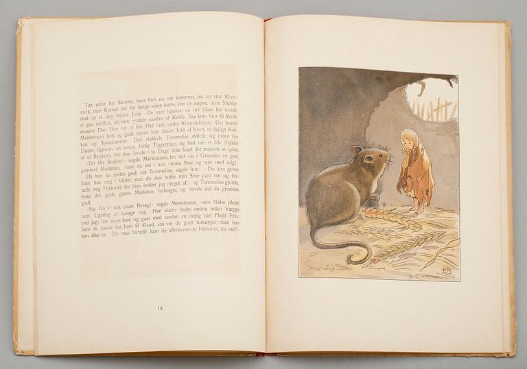 BOK, Tommelise, eventyr af HC Andersen, billeder af Elsa Beskow. Med blyertsdedikation av Elsa Beskow.