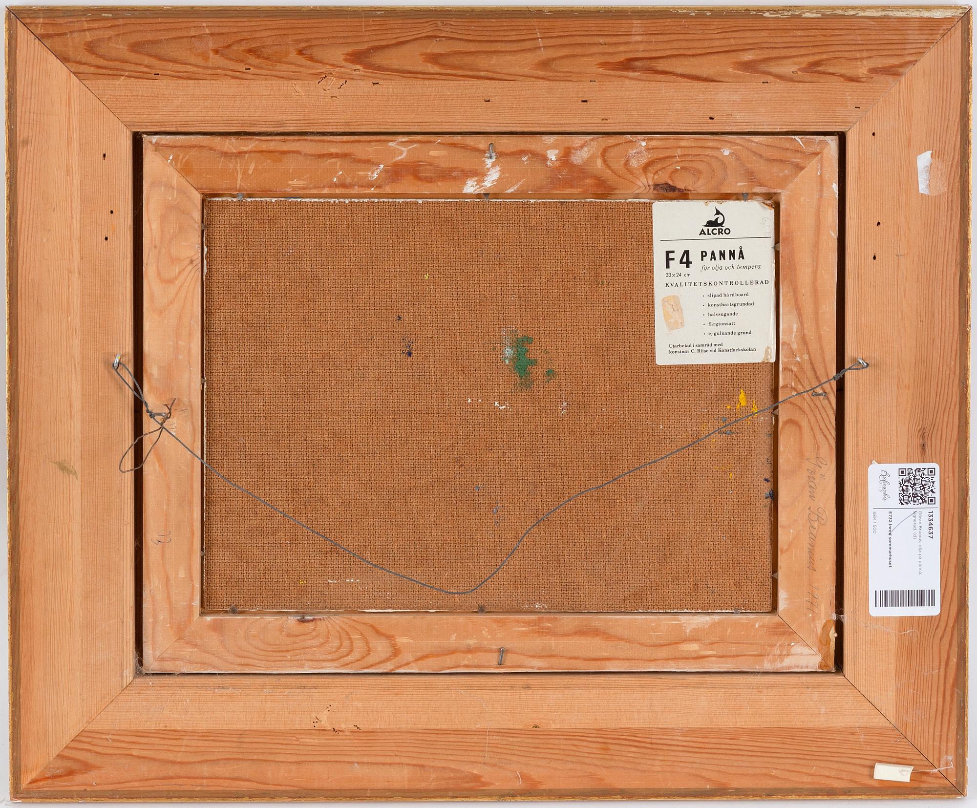Göran Brunius, oil on panel, signed.