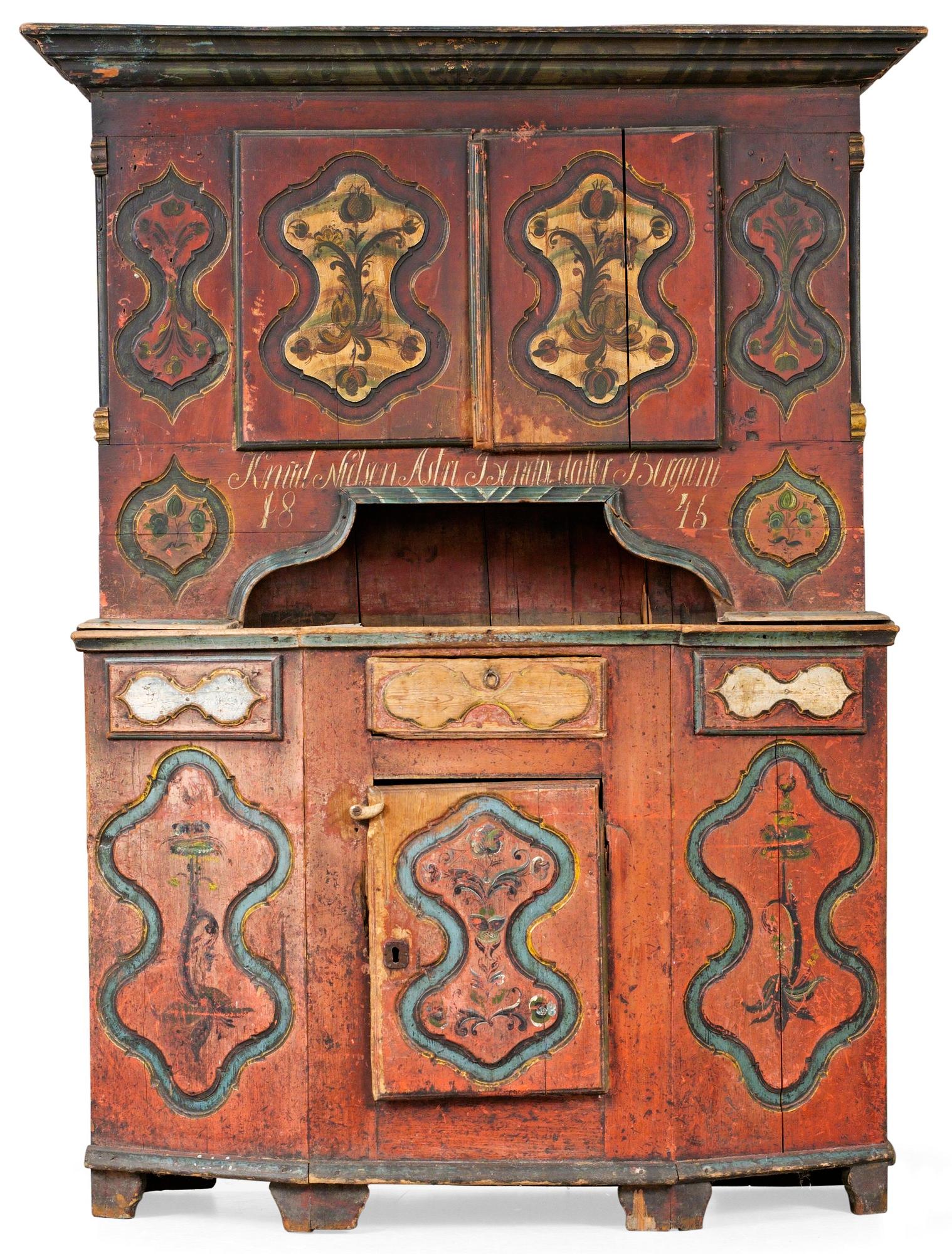 A Norwegian cupboard dated 1845.