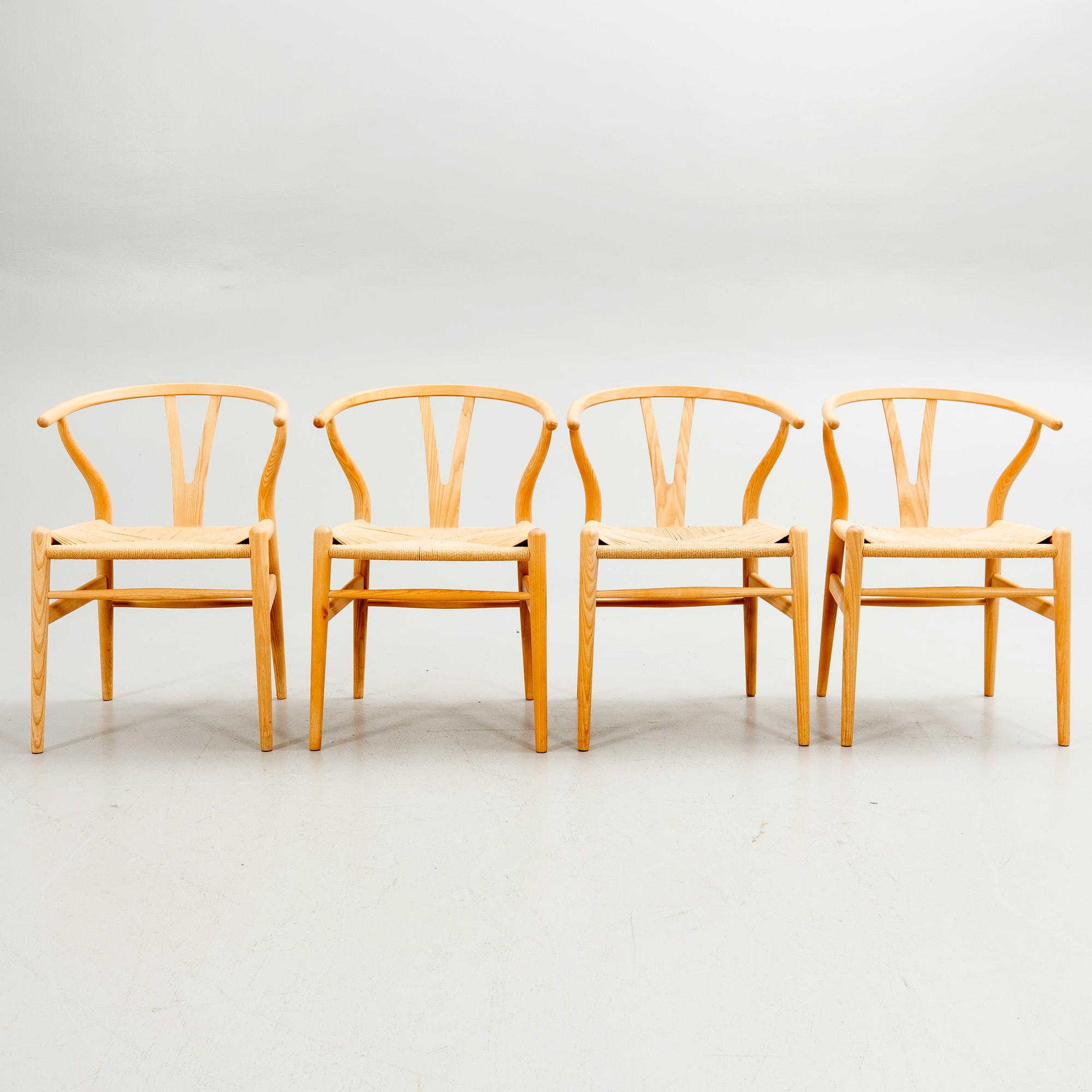 Hans J. Wegner, chairs, 10 pcs, "Y-chair", Carl Hansen & Son, Denmark, modern production.