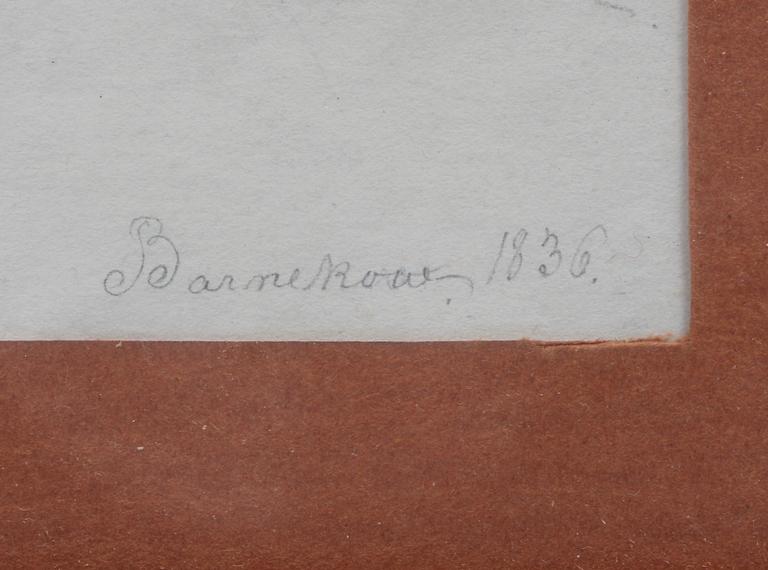 BARNEKOW, ALBERT, blyertsteckning, sign o dat 1836.