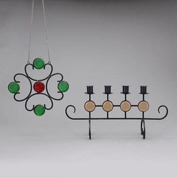 KANDELABER samt FÖNSTERDEKORATION, Gunnar Ander, Ystad metall.