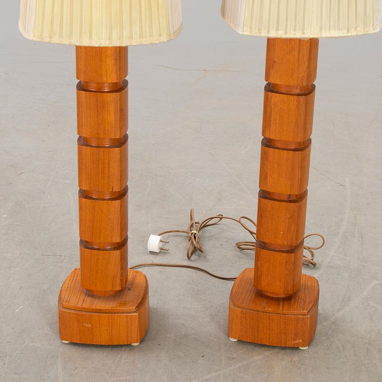 A pair of Stilarmatur teak floor lamps Tranås, 1960s.