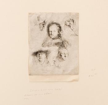 ETSNING REMBRANDT 1636, senare avdrag, troligen 1700-tal (Basan).