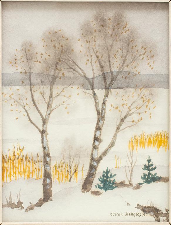 OSKAR BERGMAN, water color, signed.