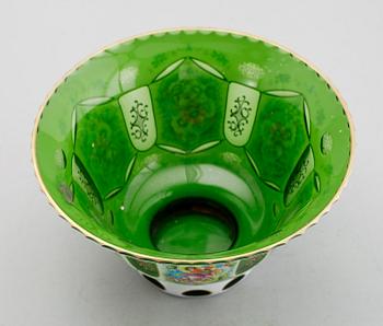 SKÅL, glas, Böhmen, sannolikt sekelskiftet 1900.