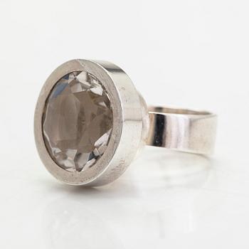 Elis Kauppi, a silver and rock crystal ring, Kupittaan Kulta, Turku 1964.