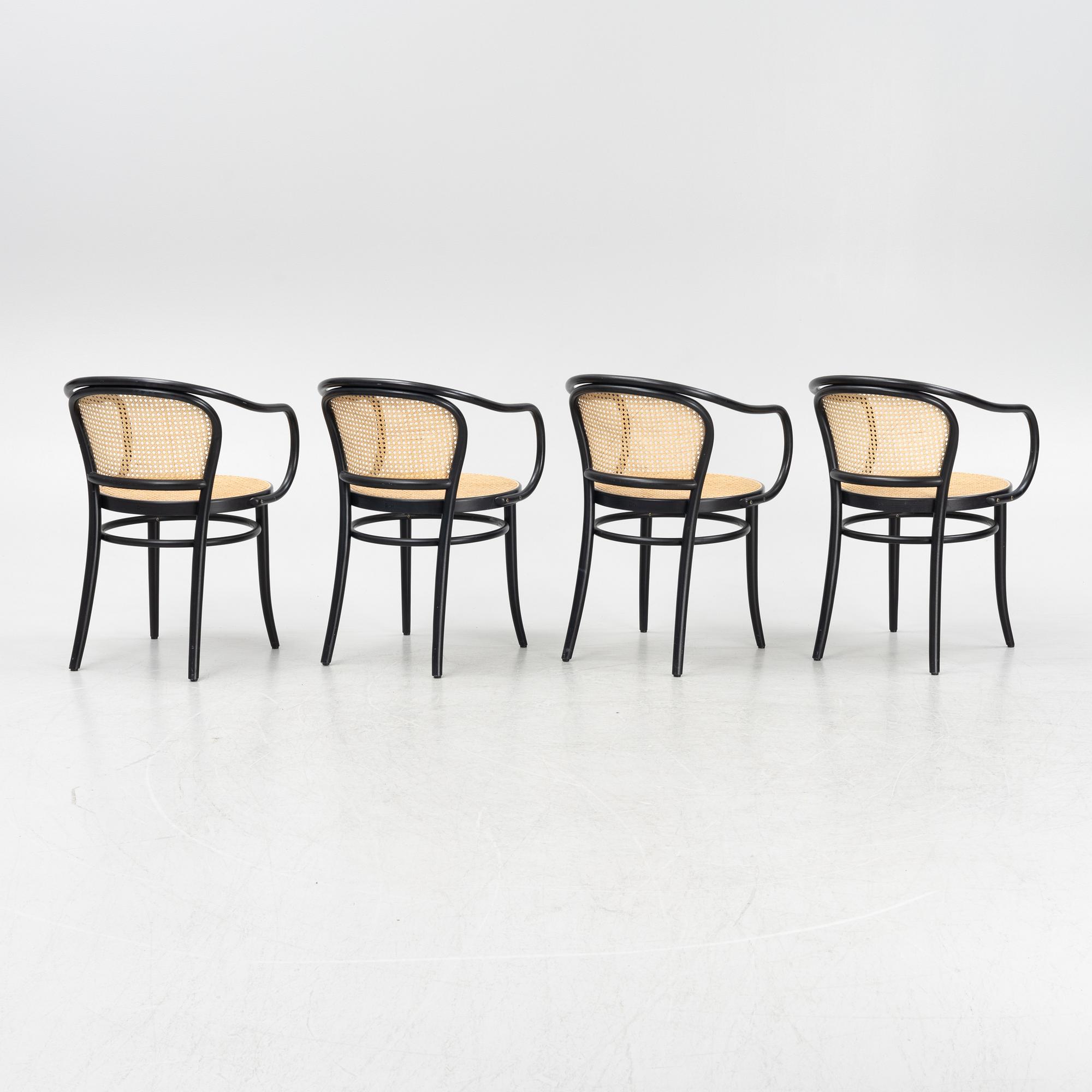 Michael Thonet, A set of four bent-wood and rattan 'No 30´chairs, TON.