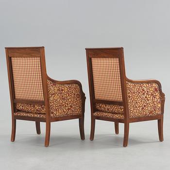 FÅTÖLJER, ett par. Frankrike, 1830/40-tal. Louis Philippe.