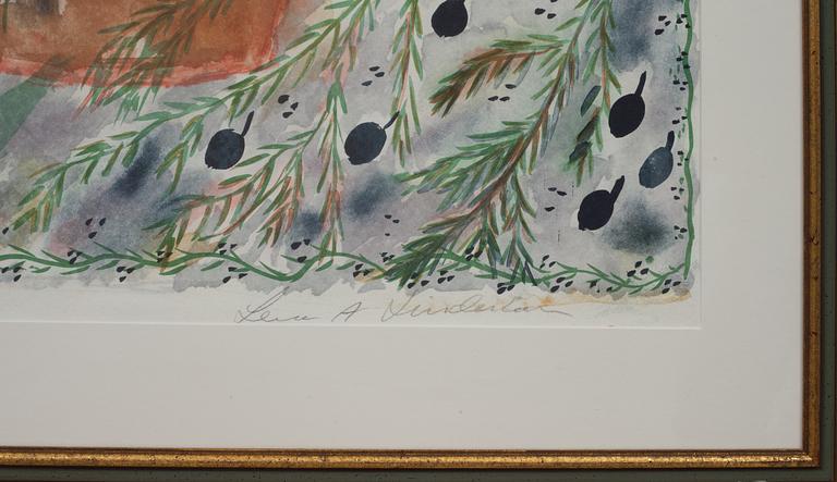 LENA LINDERHOLM, färglitografi, signerad och numrerad 33/225.