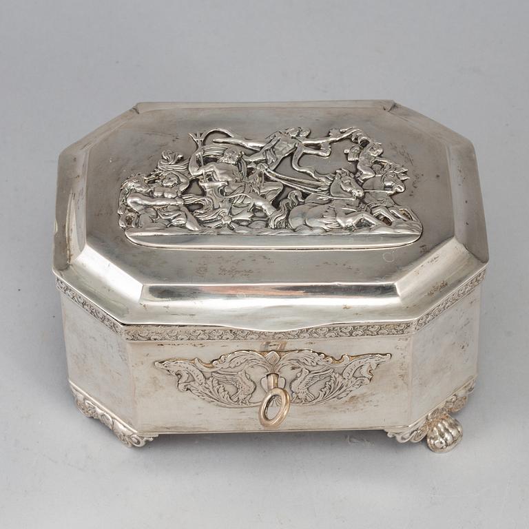 A Polish 19th century silver sugar-box.