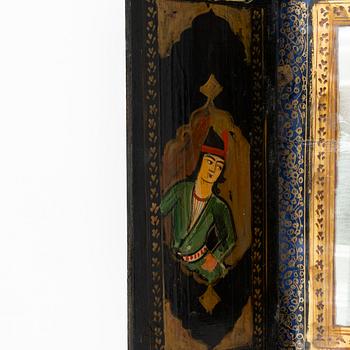 A Qajar Khatamkari laque mirror, circa 1900.