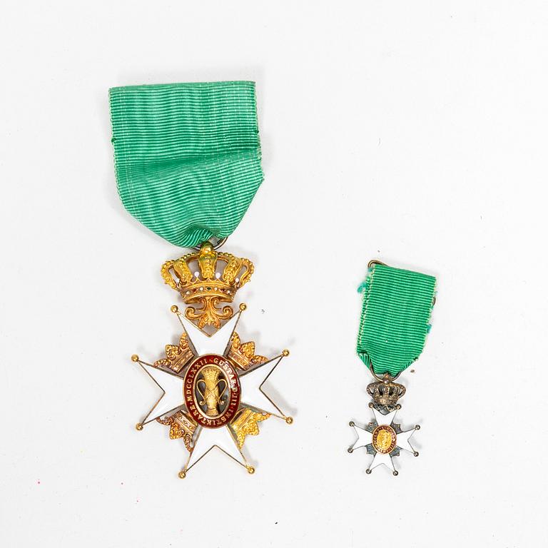 Order of the Vasa, Sweden, Knight's cross, gold 18k.