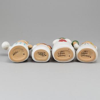 LISA LARSON, 4 st, Luciatåg, ljusstakar/figuriner, signerade, Gustavsberg.