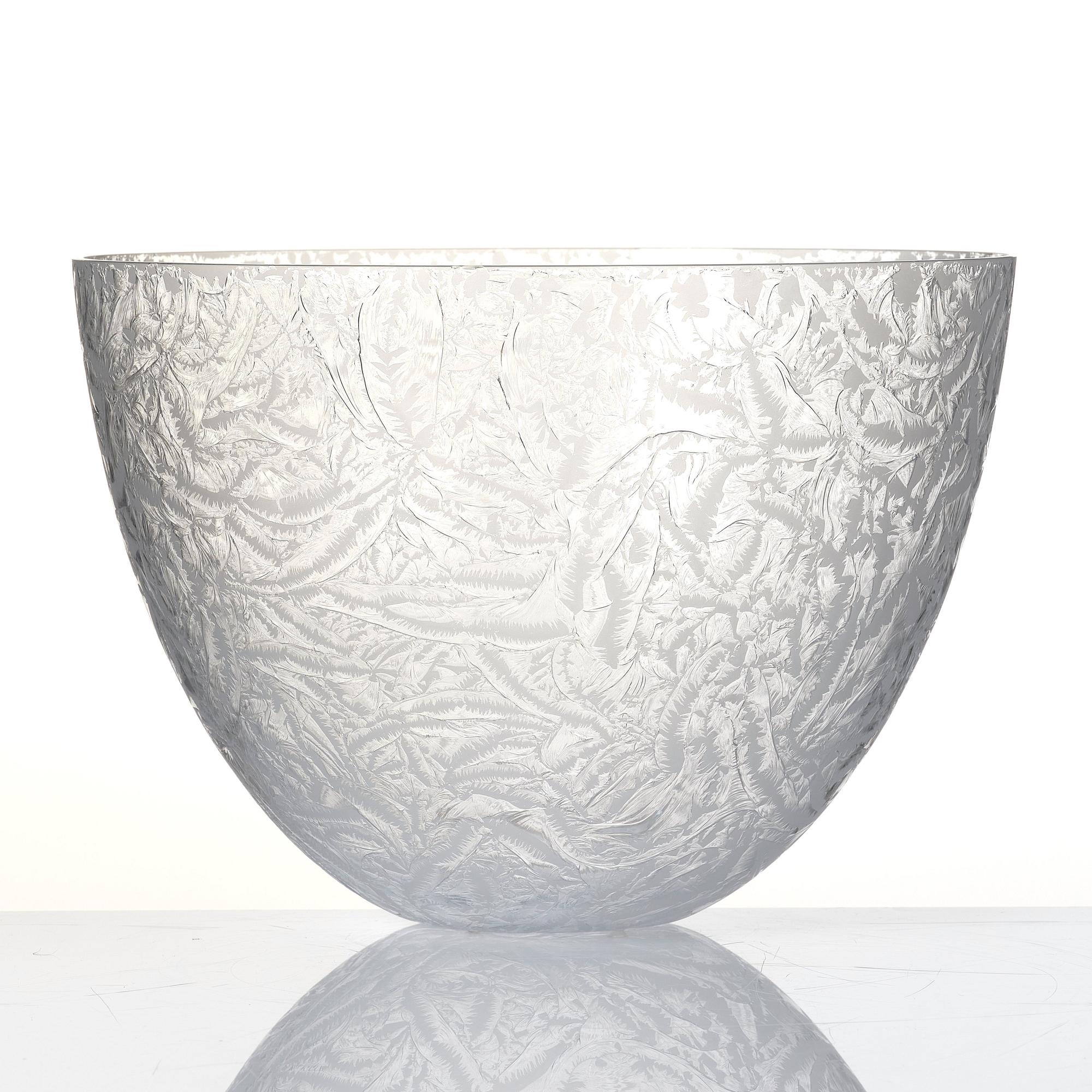 Ingegerd Råman, a 'Frost' glass bowl, Orrefors, Sweden 2003, ed. 35/60.