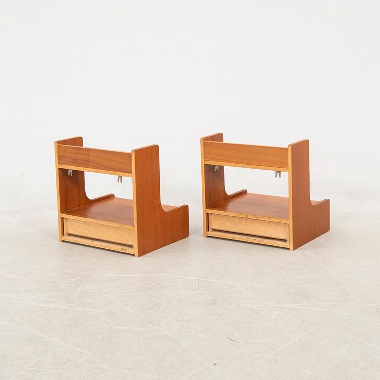 Bedside tables, a pair, mid/second half of the 20th century.