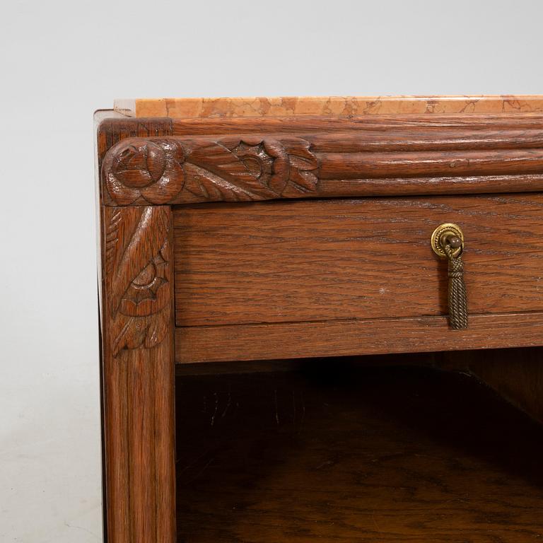 Bedside tables, a pair from the early 20th century.