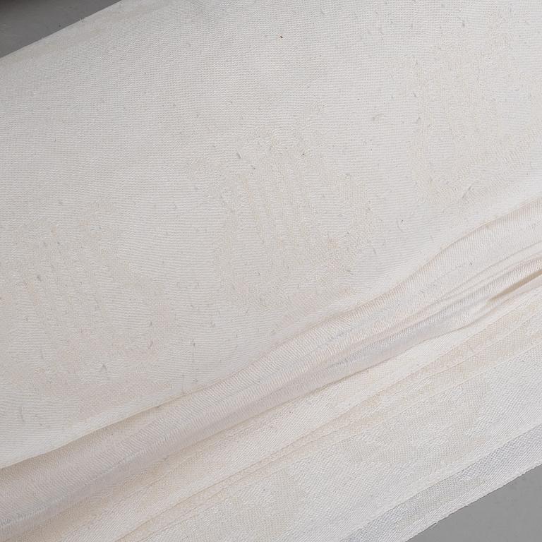 Dukar, 2 st och servetter, 23 st, "Lyran", linnedamast, Klässbol.