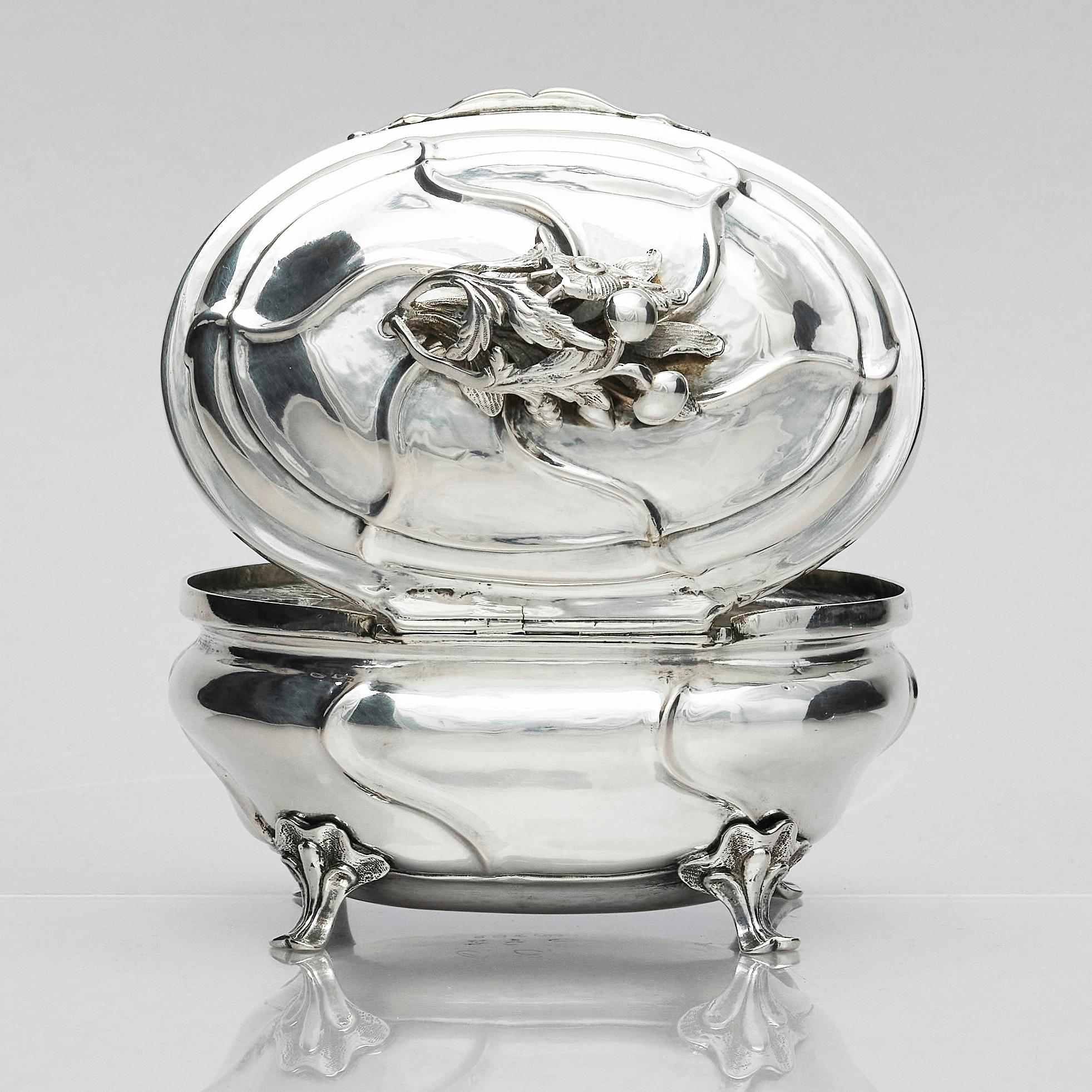 A Swedish Rococo 18th Century silver sugar-casket, marks of Petter Davidsson, Norrköping 1750.