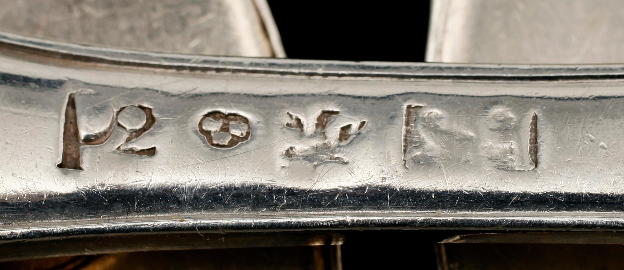 GAFFLAR, 8 st, silver, bla 1797. Tot vikt 480 g.