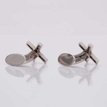 MANSCHETTKNAPPAR med prinsesslipade diamanter totalt ca 0.65 ct.