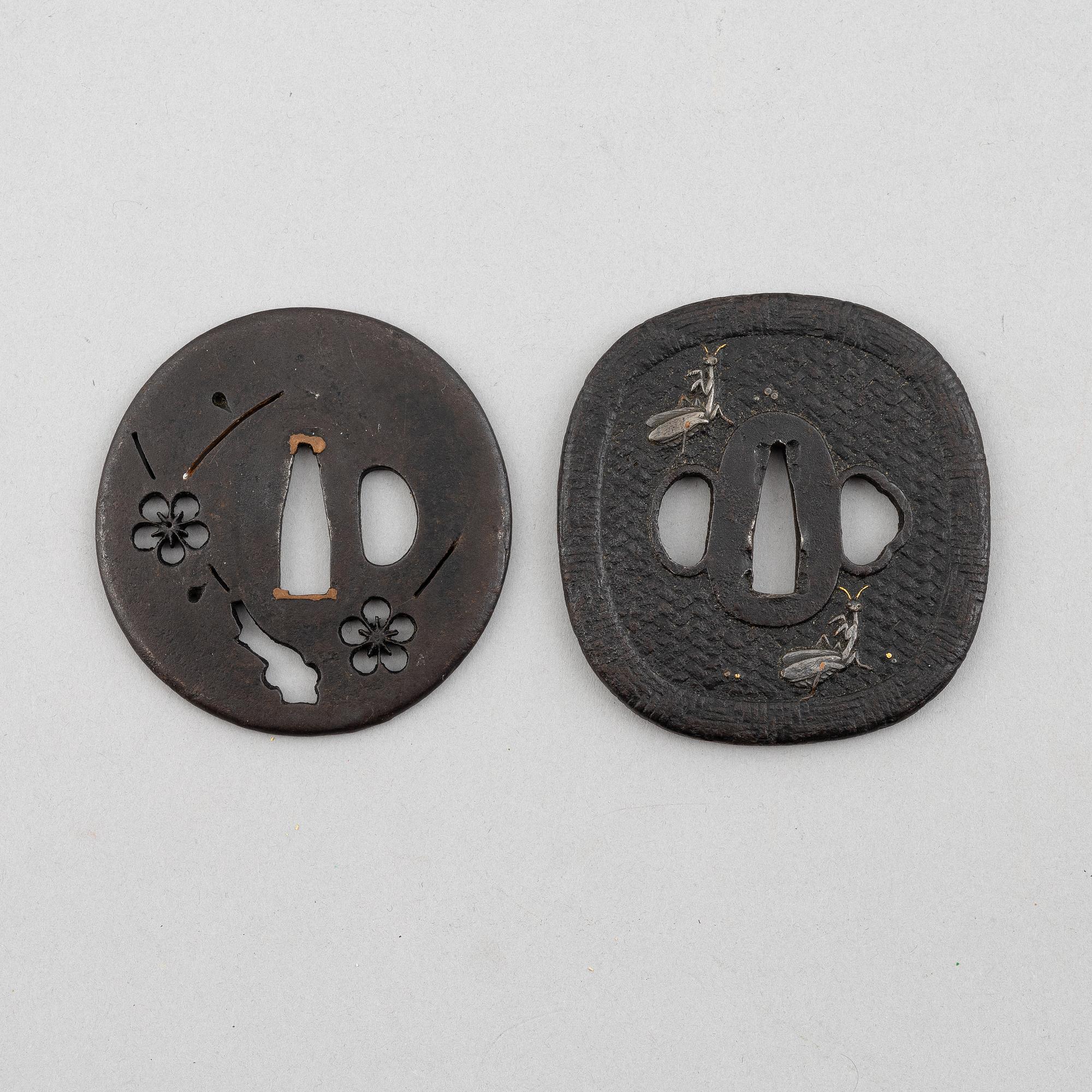 Two Edo tsubas, Japan, mumei.