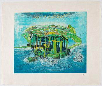 Roberto Matta, mapp med 10 akvatintetsningar, 1975, samtliga signerade med blyerts 25/100,