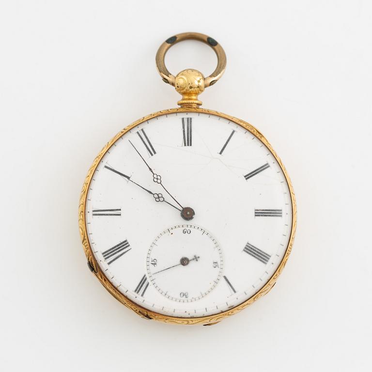Fickur, 18K guld, 46 mm.