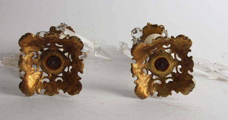 LJUSSTAKAR, ett par, oscarianska omkring 1900.