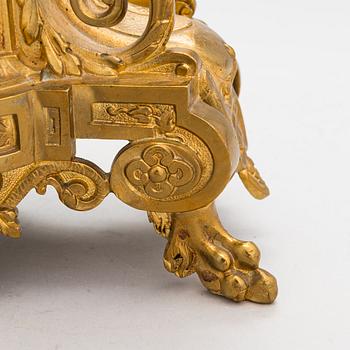 A gilt bronze Mantle Clock, marked H&F Paris, late 19th century.