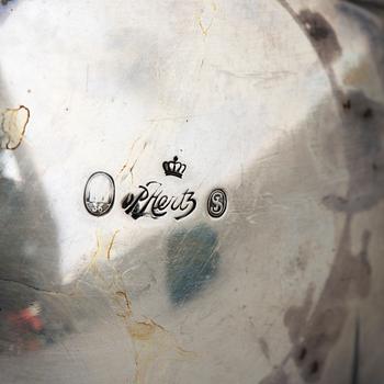 A Danish Rococo style silver teapot, P. Hertz, Copenhagen, Denmark, 1936.