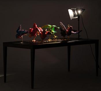 Nathalie Djurberg & Hans Berg, "A Thief Caught in the Act (Flock of Birds)".