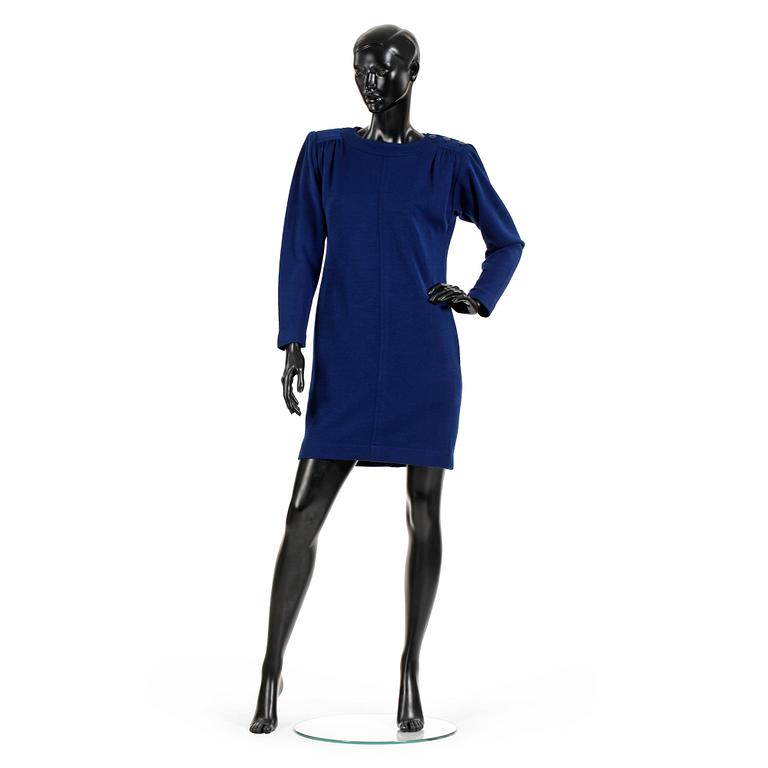 YVES SAINT LAURENT, a blue dress.