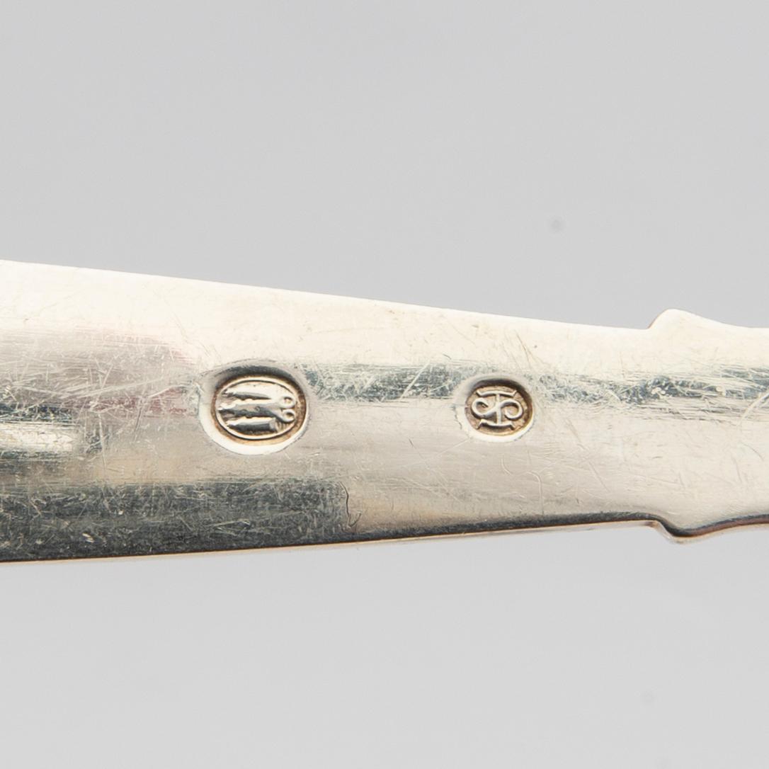 A dansih 20th century set of 18 pcs of silver cutlery  total weight 938 grams.