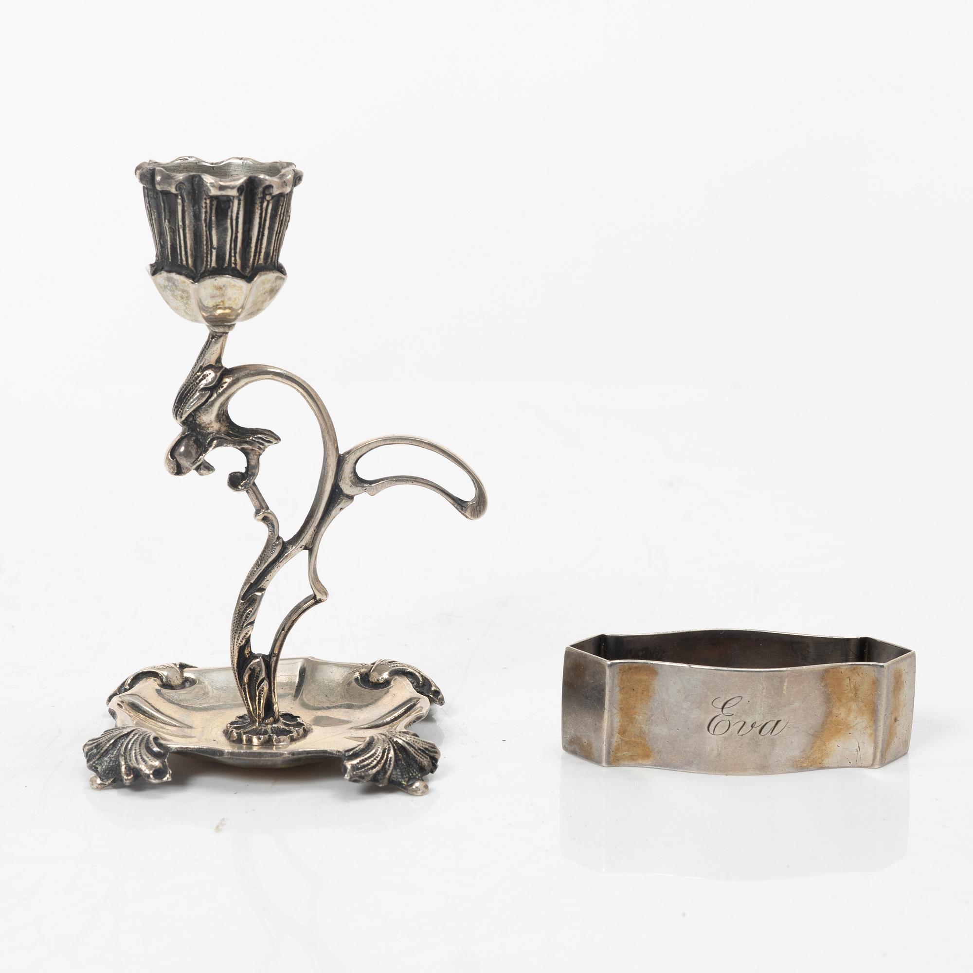 13 pieces of silover for the table, different makers including C.G.Hallberg and GAB, Sweden.