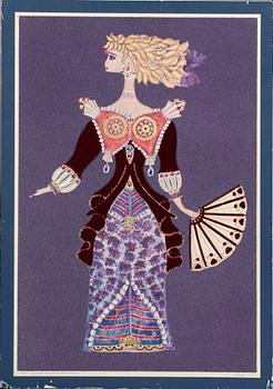 MAX WALTER SVANBERG, 3 st akvarellerade, metallpräglade reproduktioner med textilstoff, signerade och numrerade.