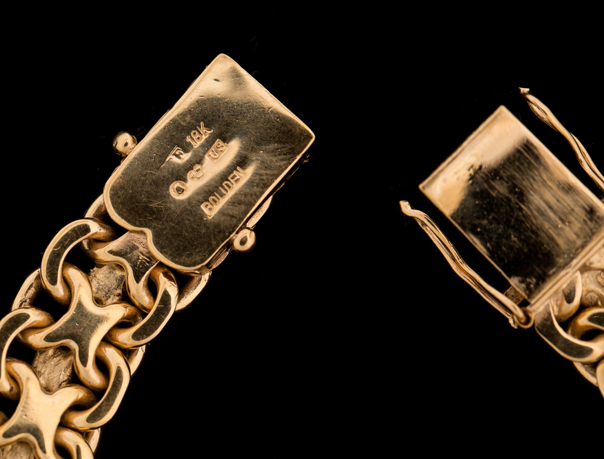ARMLÄNK, 18 k guld, Boliden stämpel, Stockholm, 1946. Vikt ca 60 g.