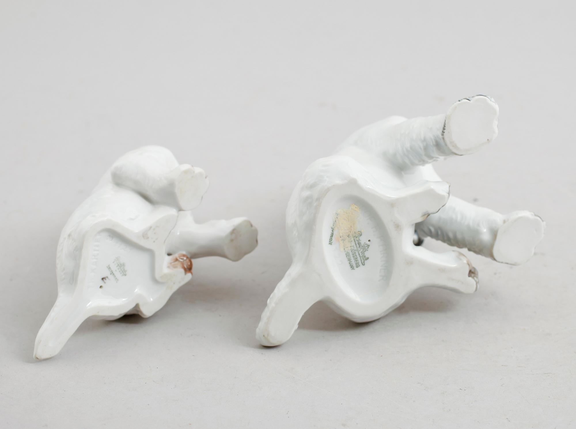 FIGURER, 2 st, porslin, Th Kärner, Rosenthal, 1900-talets senare hälft.